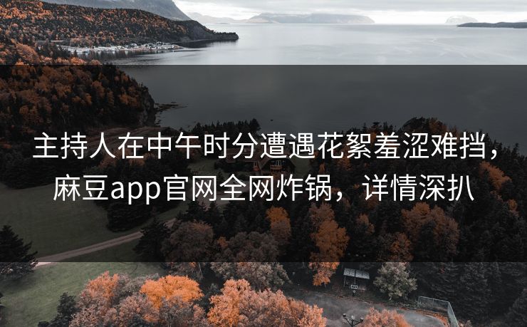 主持人在中午时分遭遇花絮羞涩难挡，麻豆app官网全网炸锅，详情深扒